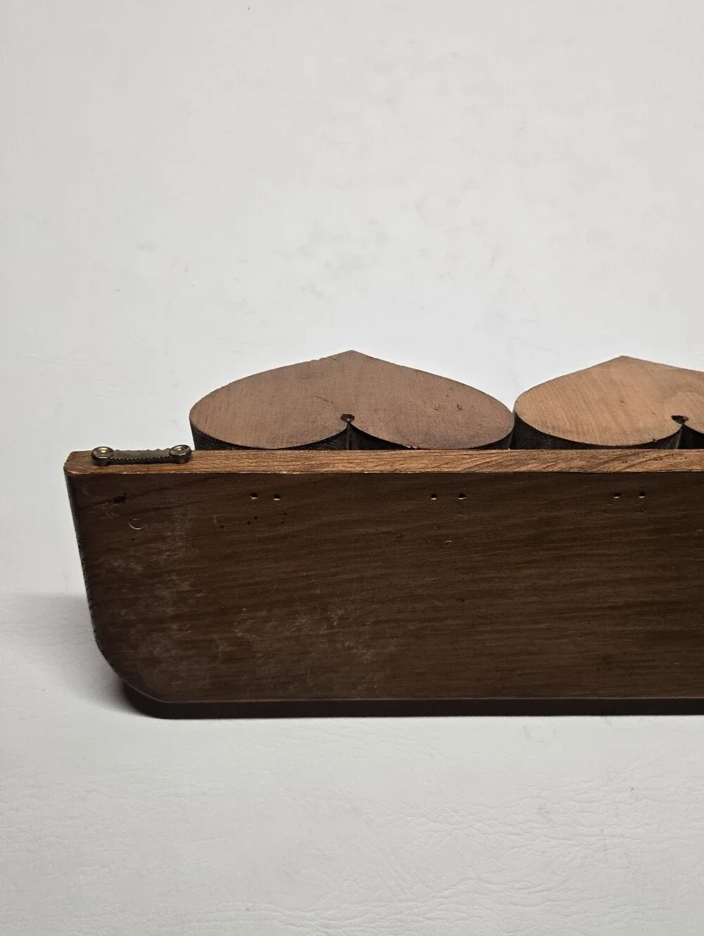 Vintage Wooden Heart Wall Shelf with 2 Pegs Cottagecore Country Heart